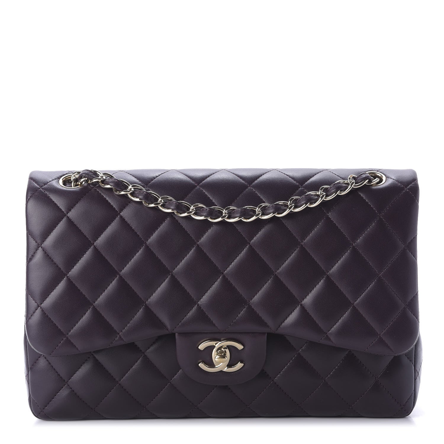 Chanel Lambskin Quilted Jumbo Double Flap Purple 1 of 9