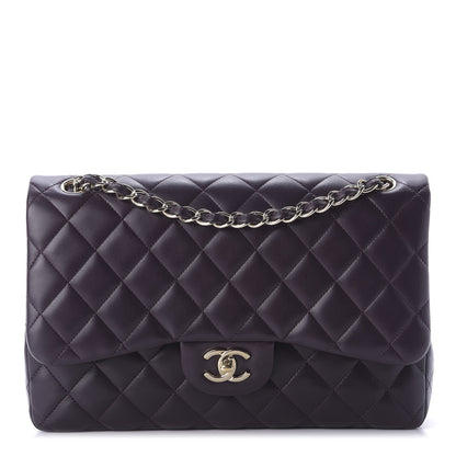 Chanel Lambskin Quilted Jumbo Double Flap Purple 1 of 9