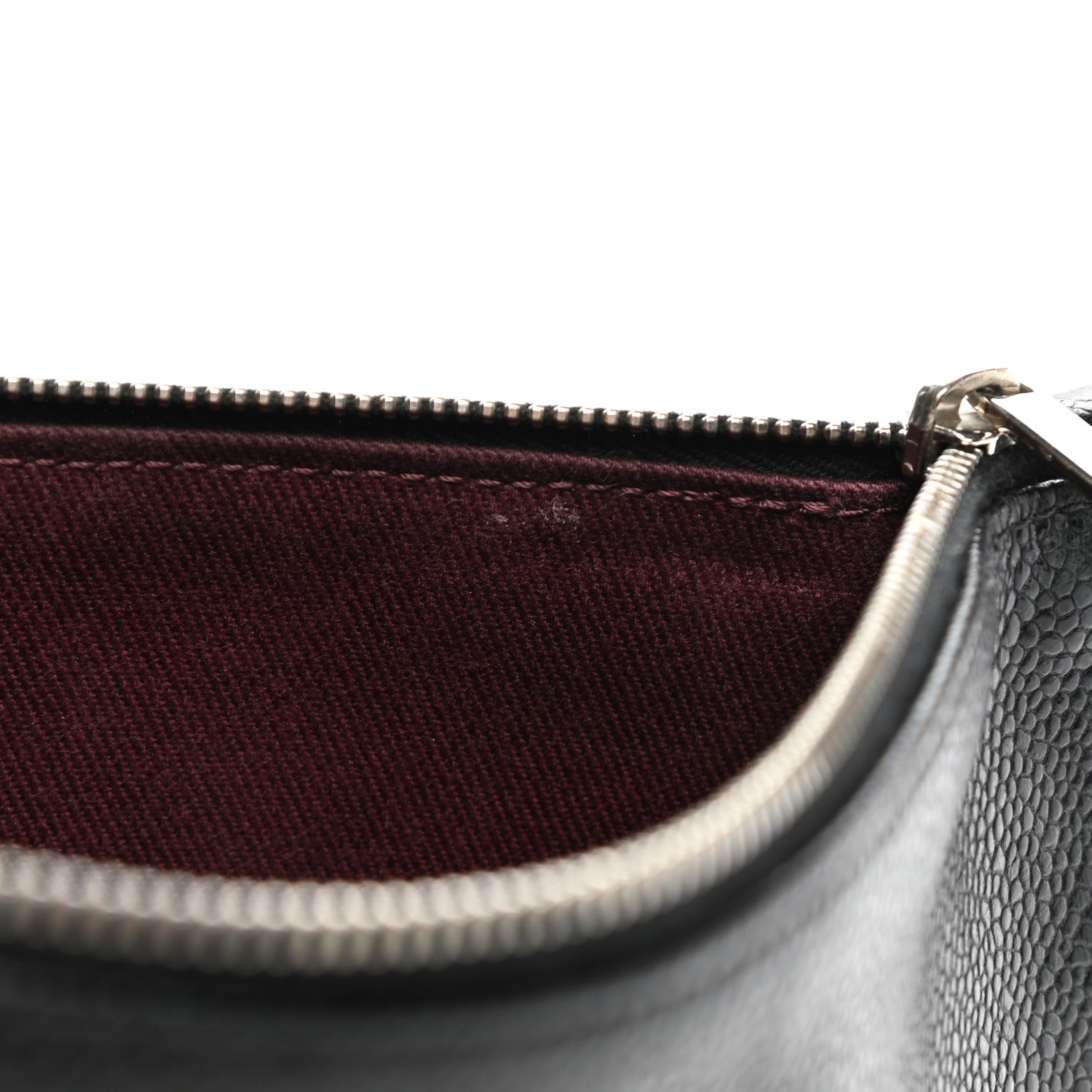 Chanel Grained Calfskin Shopping Fever Logo Zip Pouch Black 6 of 10
