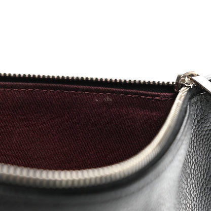 Chanel Grained Calfskin Shopping Fever Logo Zip Pouch Black 6 of 10