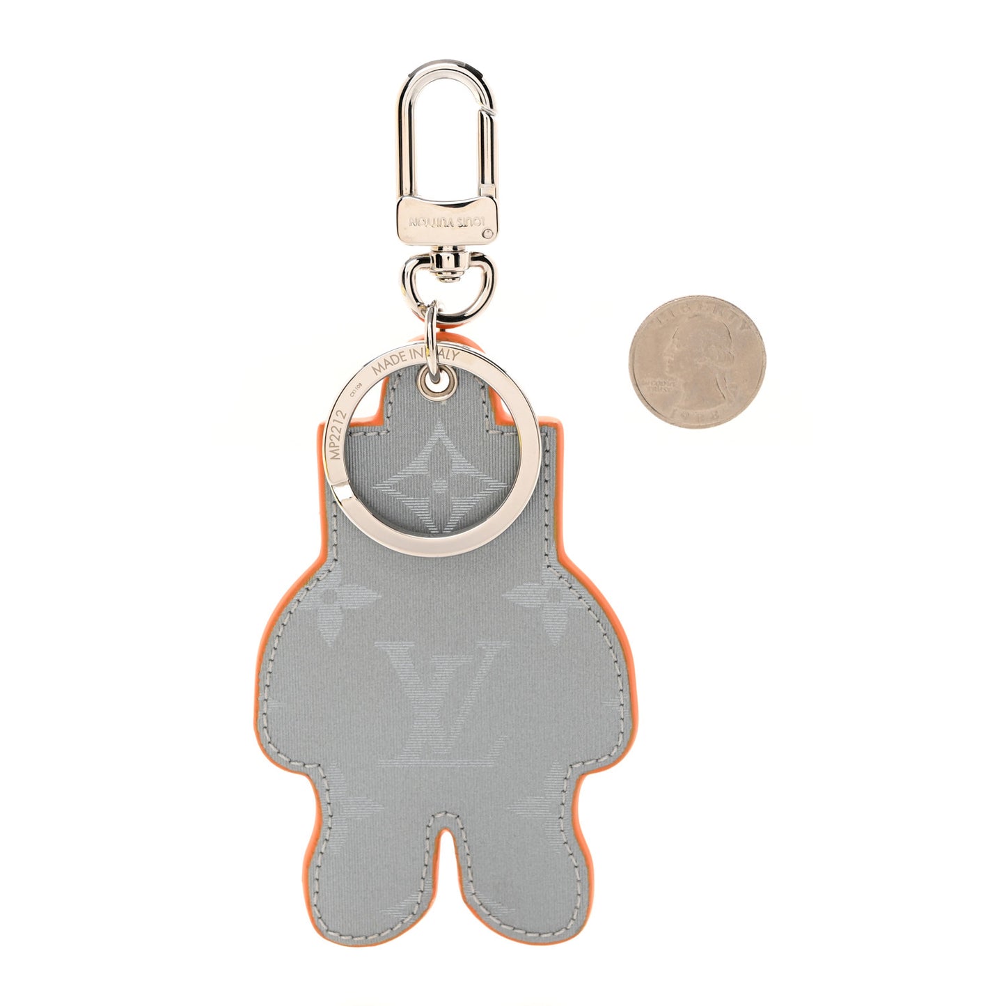 Monogram Satellite Spaceman Figurine Bag Charm Key Holder Silver