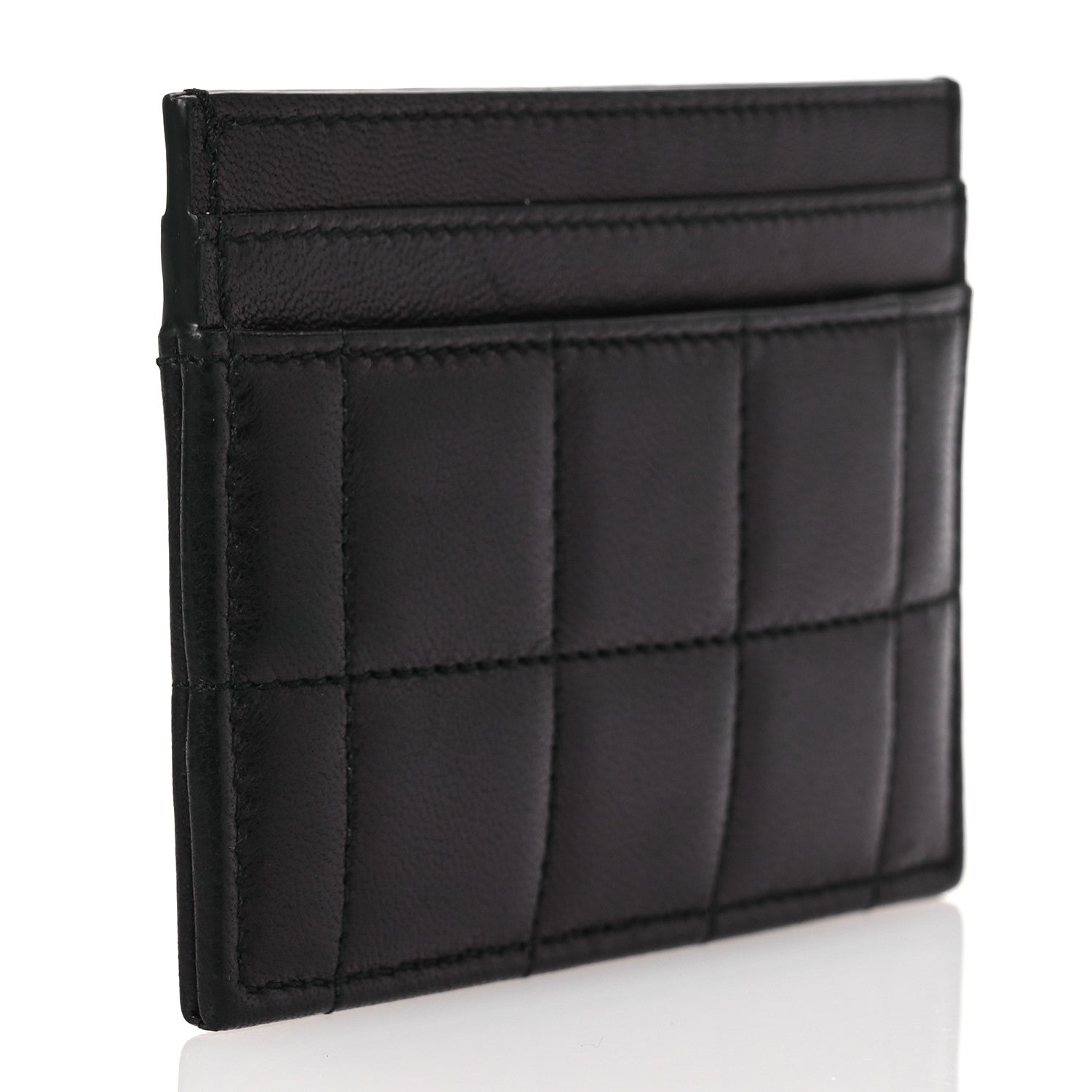 Saint Laurent Lambskin Carre Quilted Gaby Card Case Black 3 of 10