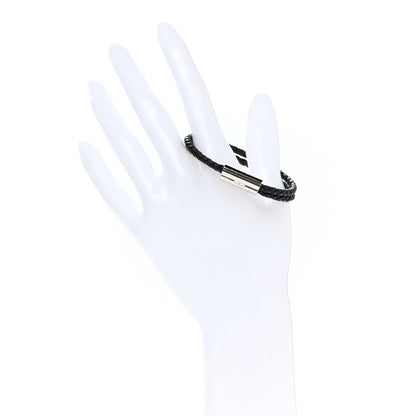 Hermes Swift Double Wrap Cord Tournis Tresse Bracelet Black 2 of 4