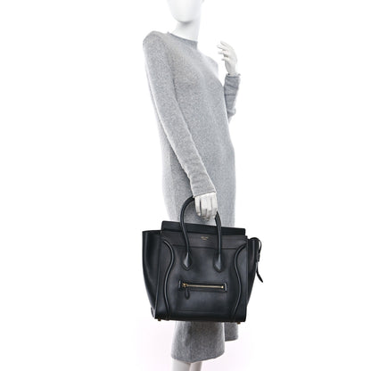 Celine Smooth Calfskin Mini Luggage Black 2 of 10