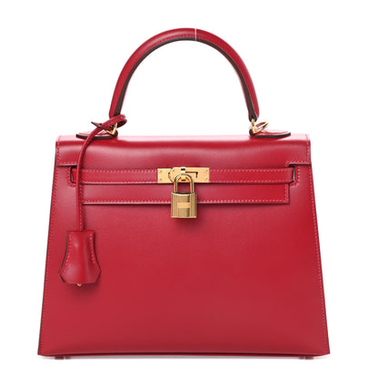 Hermes Tadelakt Kelly Sellier 25 Rouge Vif 1 of 11