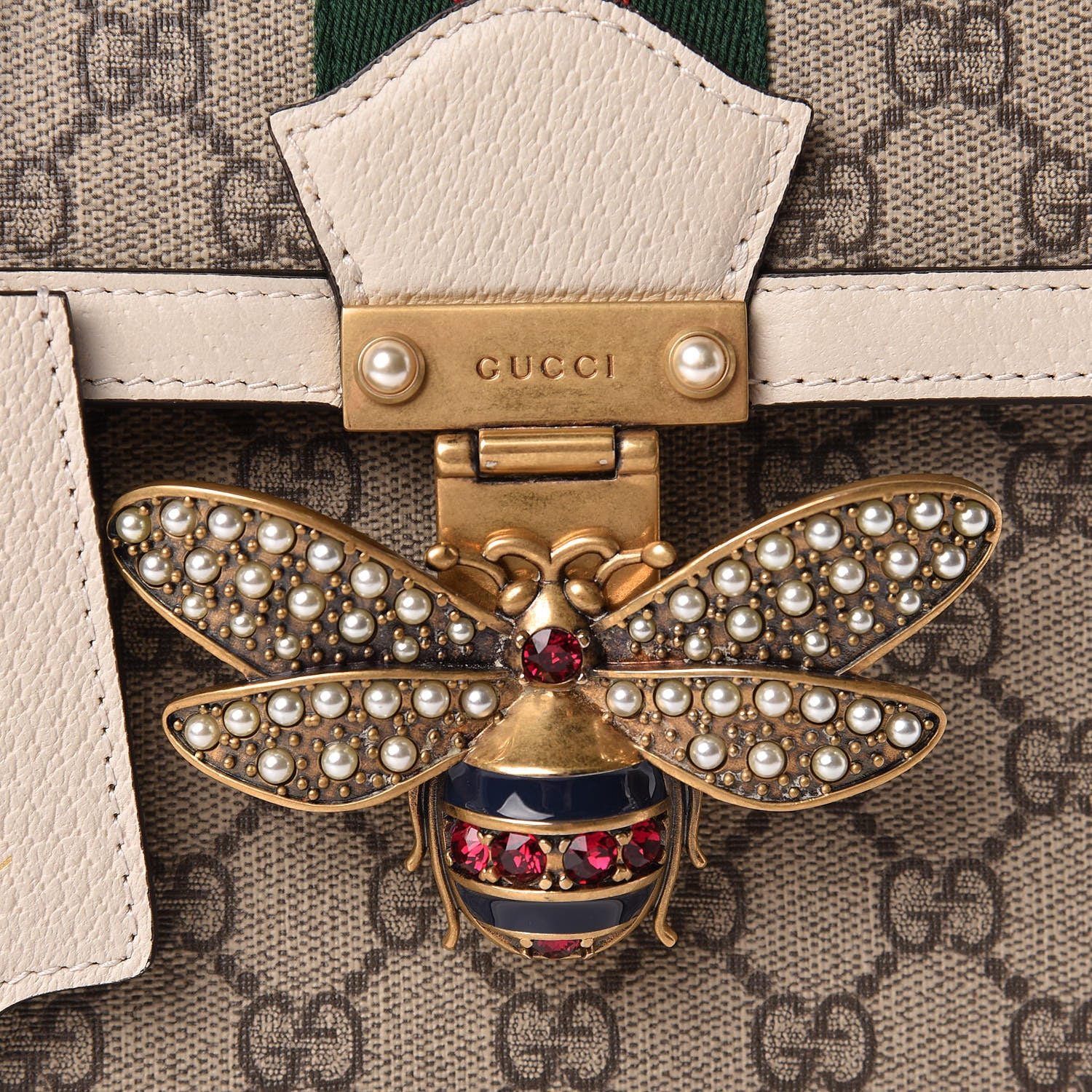 Gucci GG Supreme Monogram Small Queen Margaret Top Handle Bag White 8 of 12