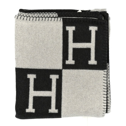 Hermes Wool Cashmere Avalon Blanket Ecru Gris Fonce 1 of 3