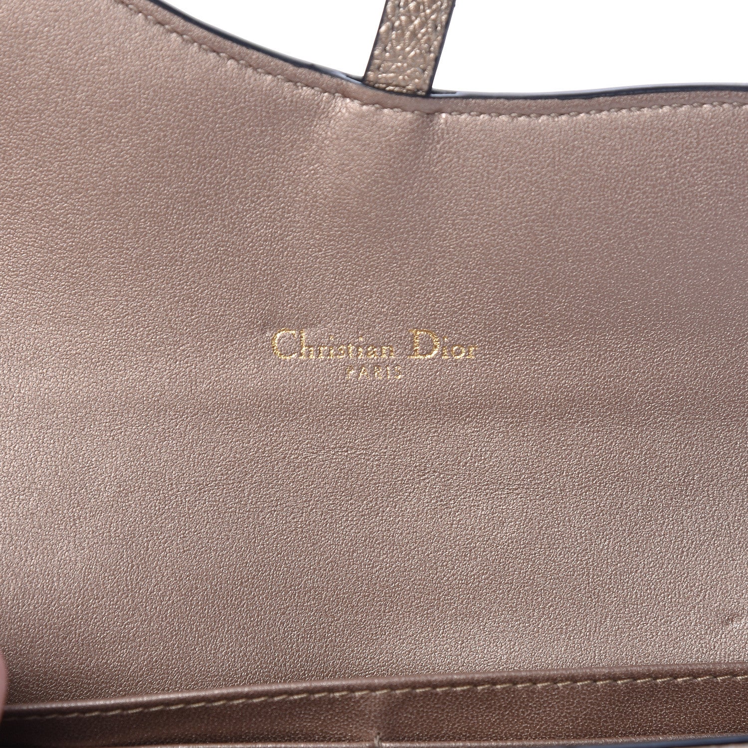 Christian Dior Metallic Calfskin Saddle Chain Wallet Gold 7 of 14