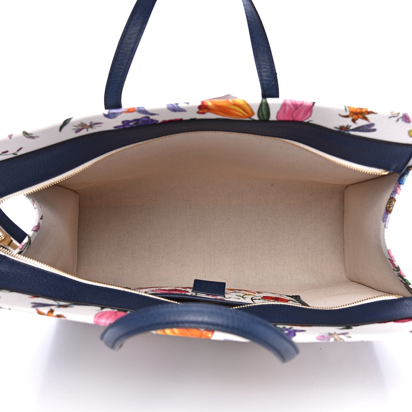 Canvas Large Flora Tote Navy Multicolor