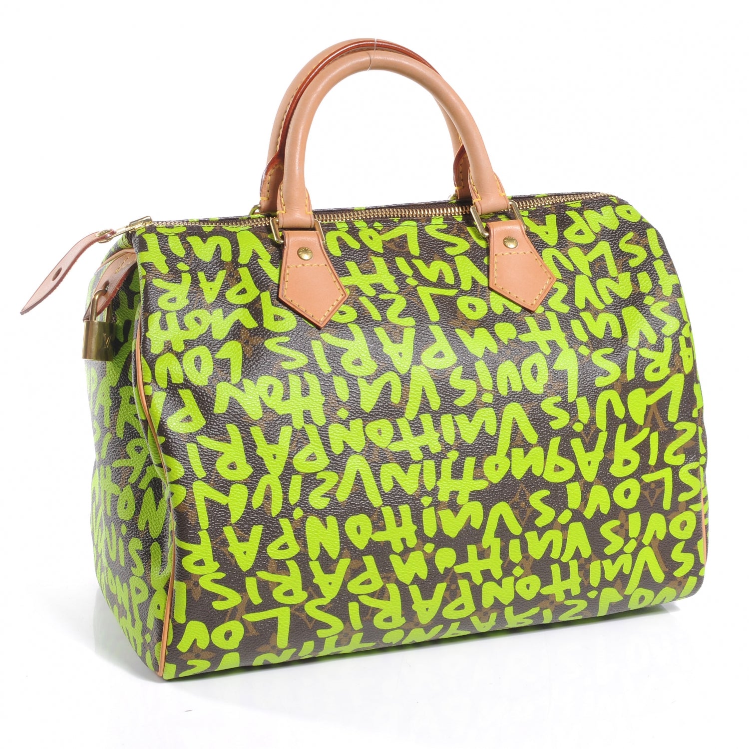 Louis Vuitton Monogram Graffiti Speedy 30 Green 3 of 7