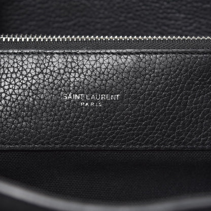Saint Laurent Grained Calfskin Medium Souple Sac De Jour Black 7 of 19