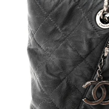 Chanel Calfskin Quilted Large Coco Pleats Tote Black 28 of 34
