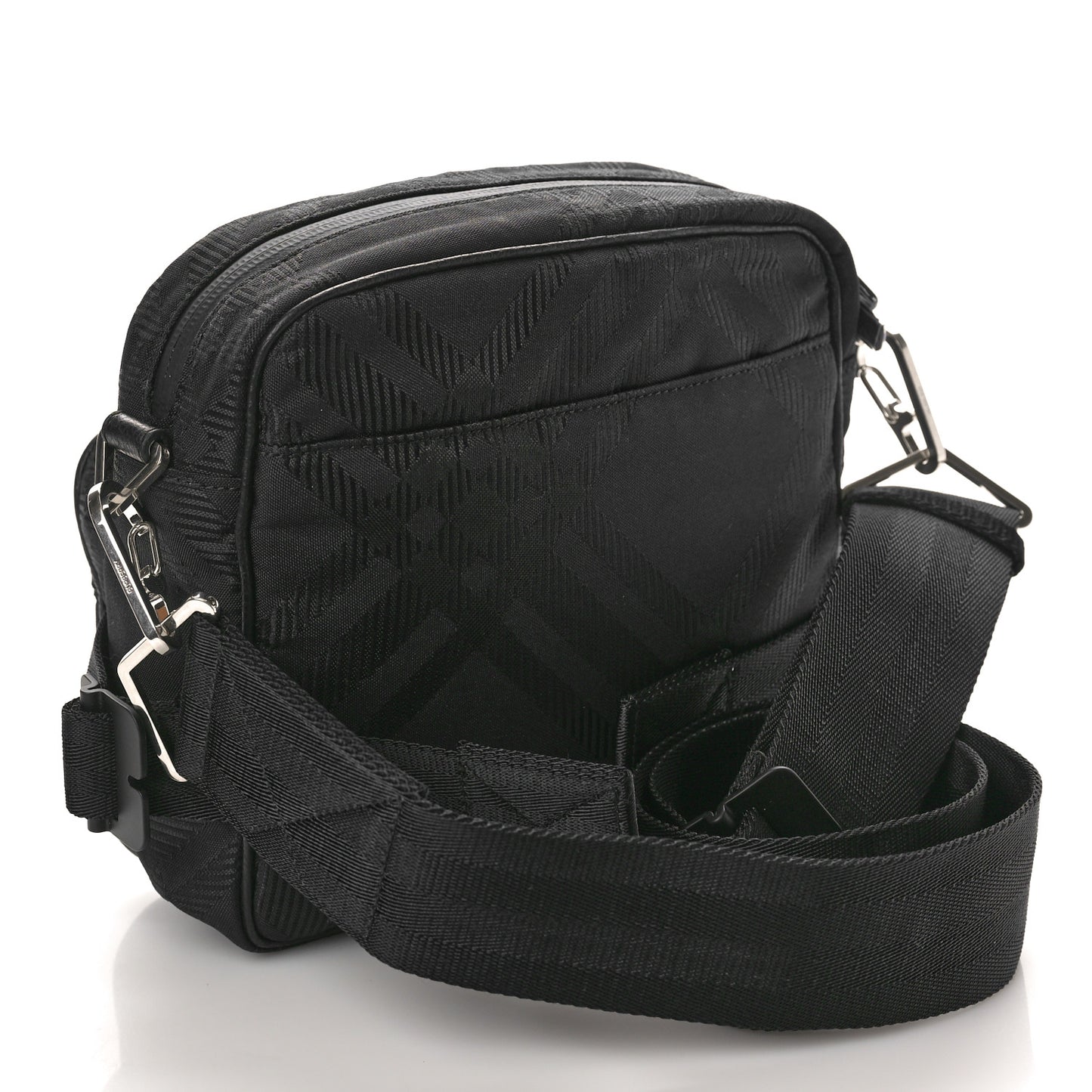 Nylon Jacquard Pocket Crossbody Bag Black Black