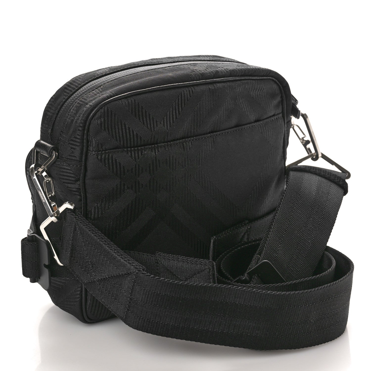 Burberry Nylon Jacquard Pocket Crossbody Bag Black Black 3 of 10