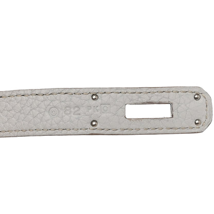 Hermes Taurillon Clemence Lizard Club Birkin 35 Gris Perle White Mykonos 8 of 11