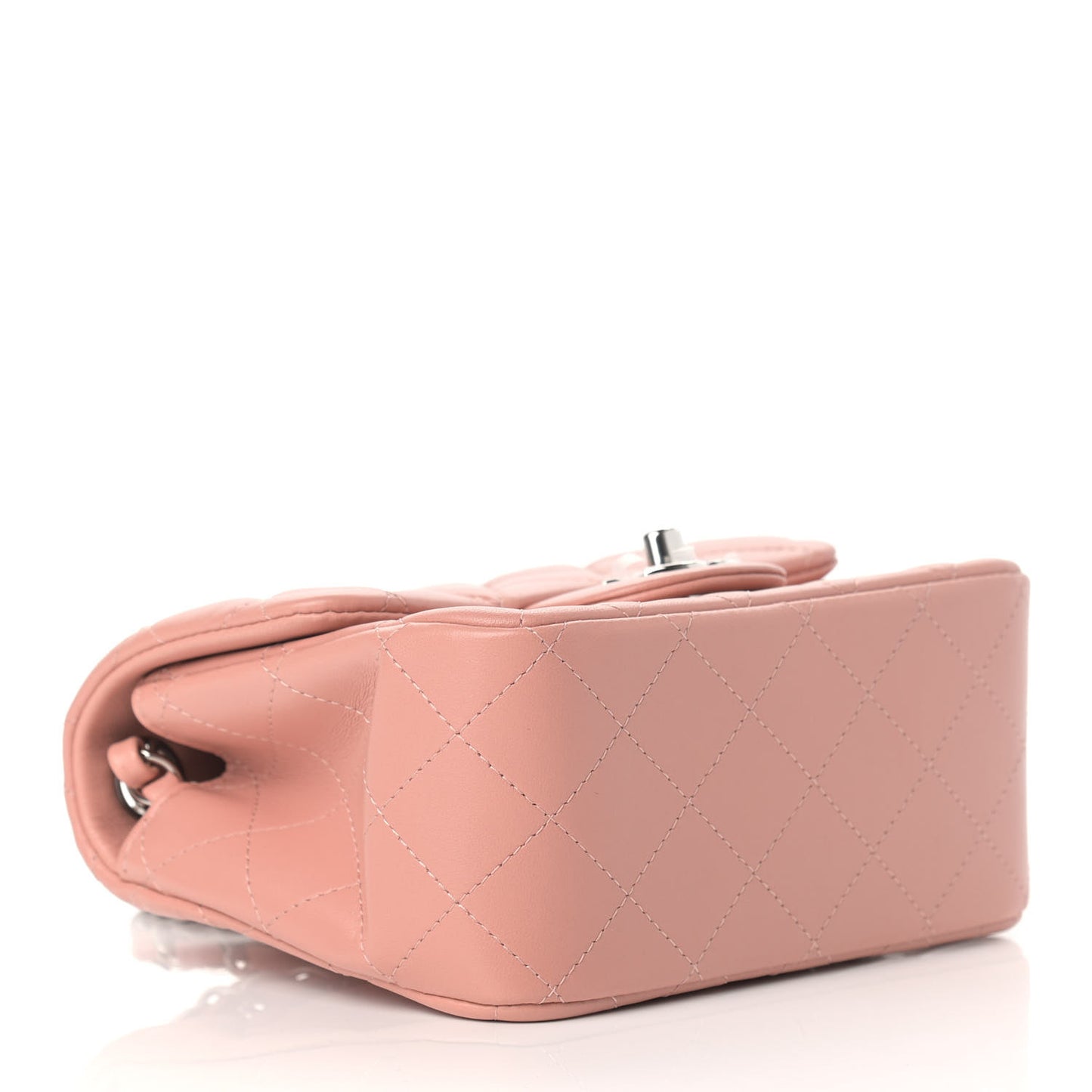 Lambskin Quilted Mini Square Flap Dark Pink