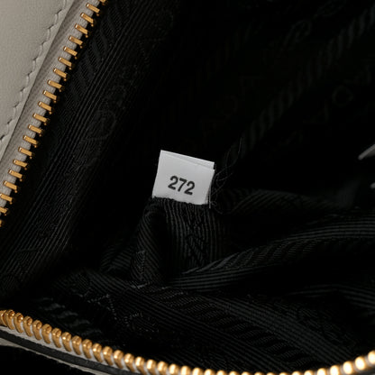 Prada Soft Calfskin Triangolo Symbole Embossed Small White 7 of 10