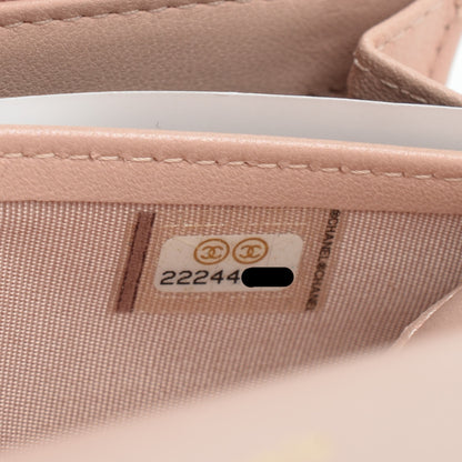 Chanel Iridescent Glazed Calfskin Quilted Boy Flap Wallet Light Pink 8 of 8