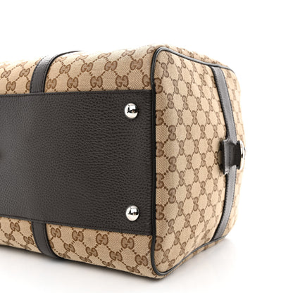 Gucci Monogram Dollar Calfskin Boston Duffle Bag Beige Ebony Testa di Moro Marrone Scuro 11 of 11