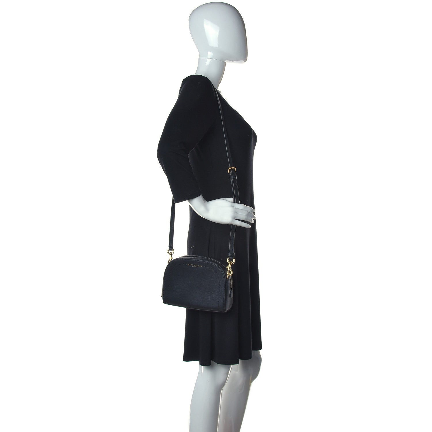 Marc Jacobs Saffiano Playback Boxed Dome Crossbody Black 2 of 11