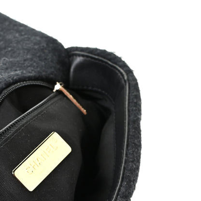 Chanel Wool Quilted Medium Chanel 19 Flap Black Grey 4 of 8