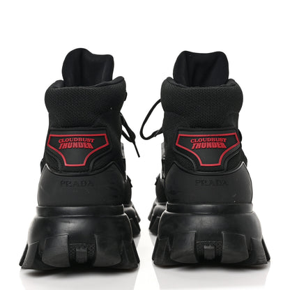 Prada Knit Fabric Cloudbust Thunder High Top Sneakers 8 Black 5 of 7