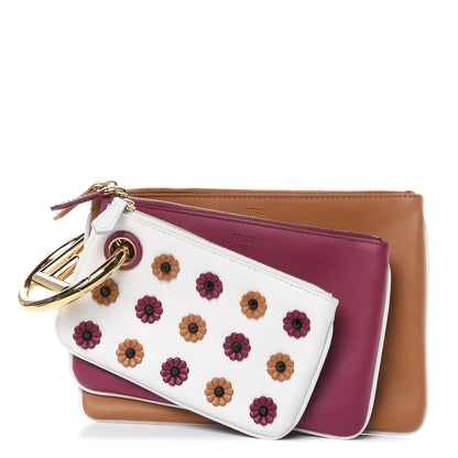 Fendi Calfskin F is Floral Triplette Pouch Set Multicolor 1 of 9