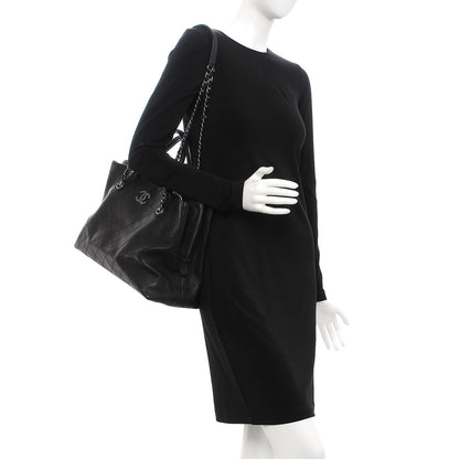 Chanel Grained Vegetal Calfskin Urban Shopping Tote Black 2 of 8