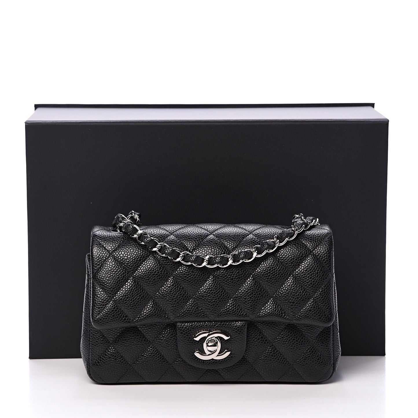 Caviar Quilted Mini Rectangular Flap Black