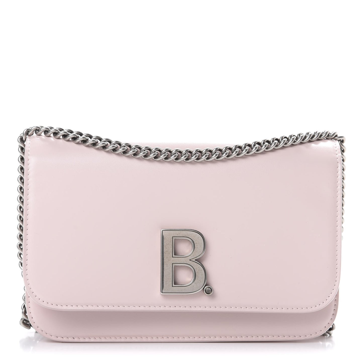 Smooth Calfskin B Wallet on Chain Light Rose