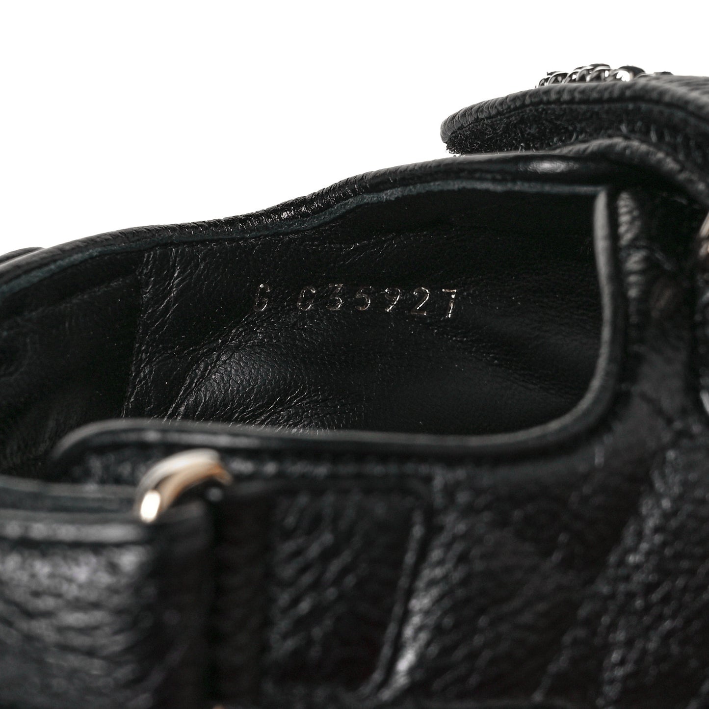 Grained Calfskin Velcro Dad Sandals 36.5 Black