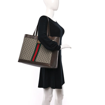 Gucci GG Supreme Monogram Web Ophidia Tote Brown 2 of 10
