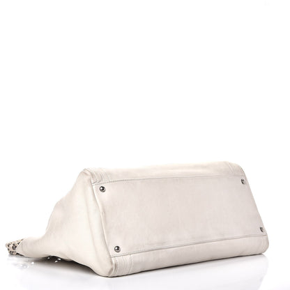 Chanel Calfskin Large East West Modern Chain Tote White 4 of 24