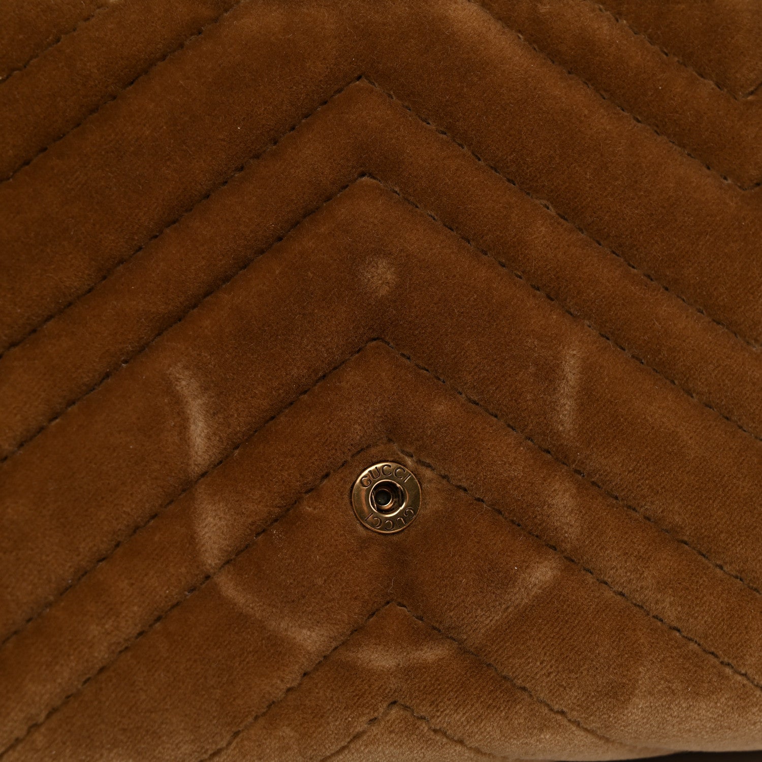 Gucci Velvet Matelasse GG Marmont Chain Wallet Taupe 11 of 11