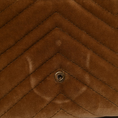 Gucci Velvet Matelasse GG Marmont Chain Wallet Taupe 11 of 11