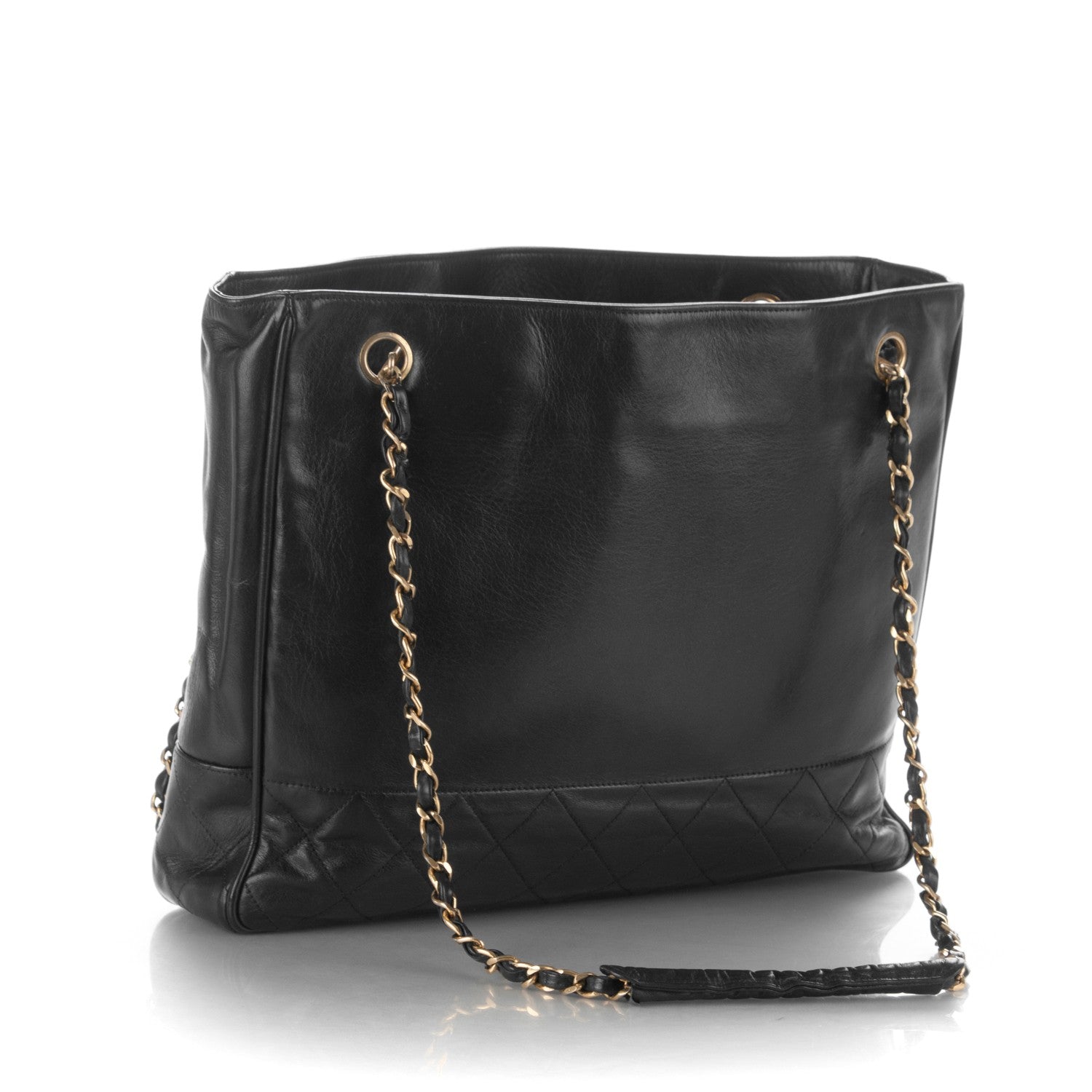 Chanel Lambskin Shopping Tote Navy 3 of 10