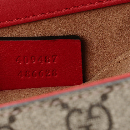 Gucci GG Supreme Monogram Calfskin Small Padlock Shoulder Bag Beige Hibiscus Red New Rosette 8 of 9