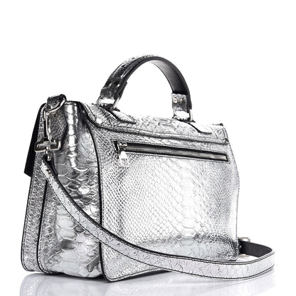 Proenza Schouler Python Calfskin Embossed Medium PS1 Satchel Silver 3 of 7