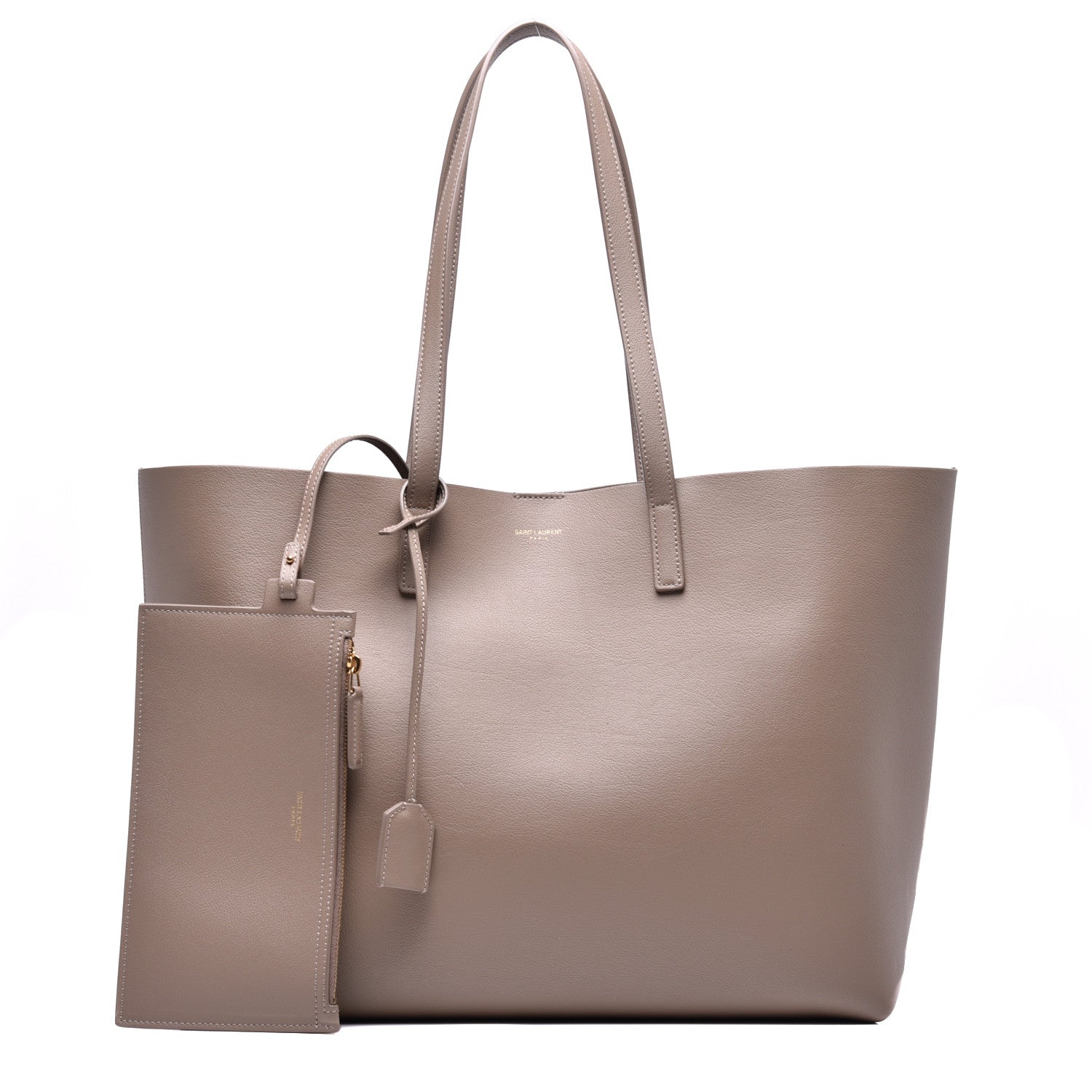 Saint Laurent Calfskin Large Shopping Tote Taupe 1 of 9