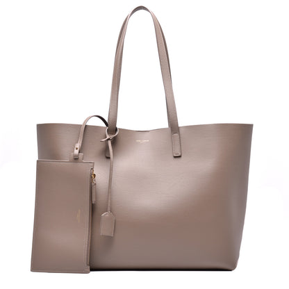 Saint Laurent Calfskin Large Shopping Tote Taupe 1 of 9