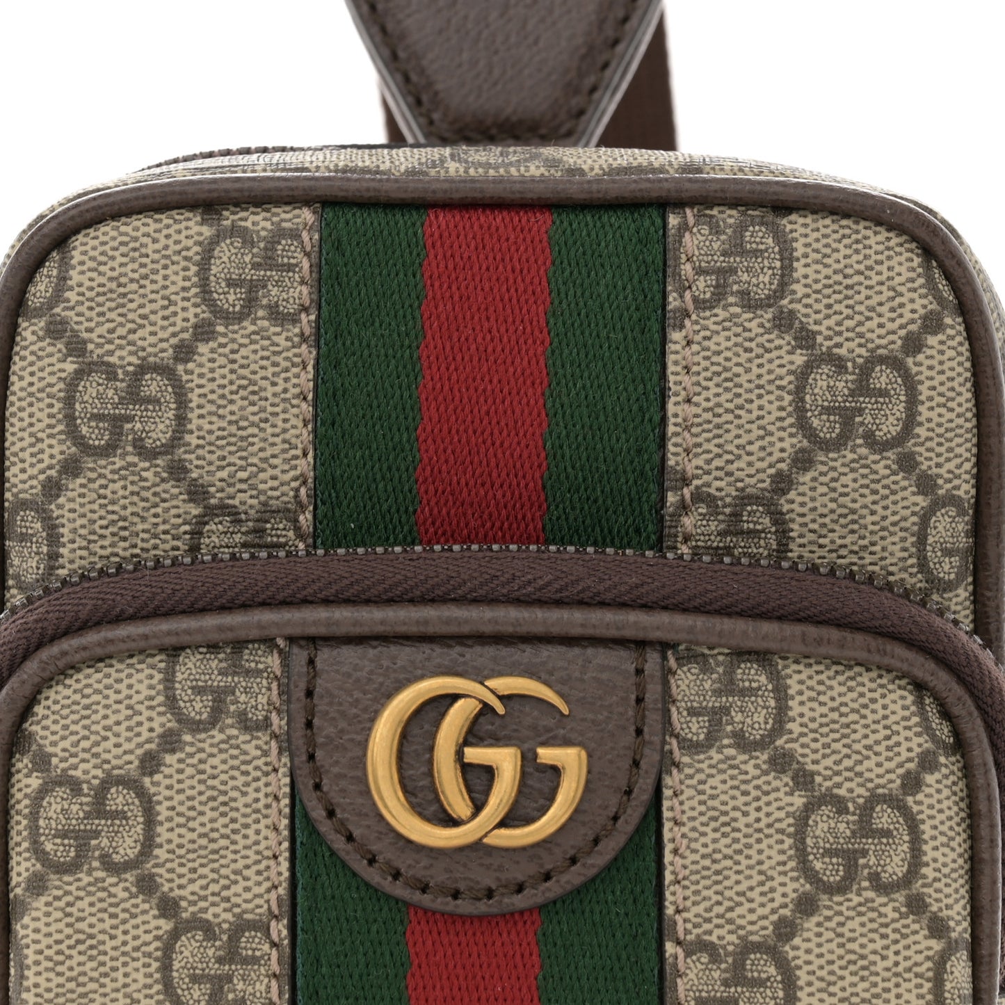 GG Supreme Monogram Web Mini Ophidia Messenger Brown