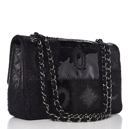 Chanel Tweed Patchwork Jumbo Single Flap Black 4 of 8