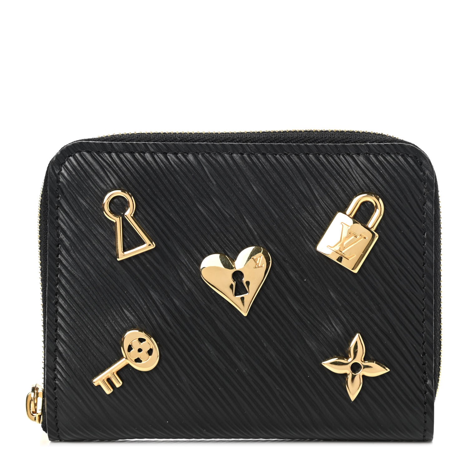 Louis Vuitton Epi Love Lock Zippy Coin Purse Black 1 of 9
