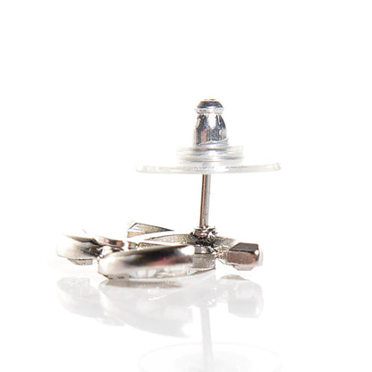 Chanel Baguette Crystal CC Earrings Silver 3 of 5