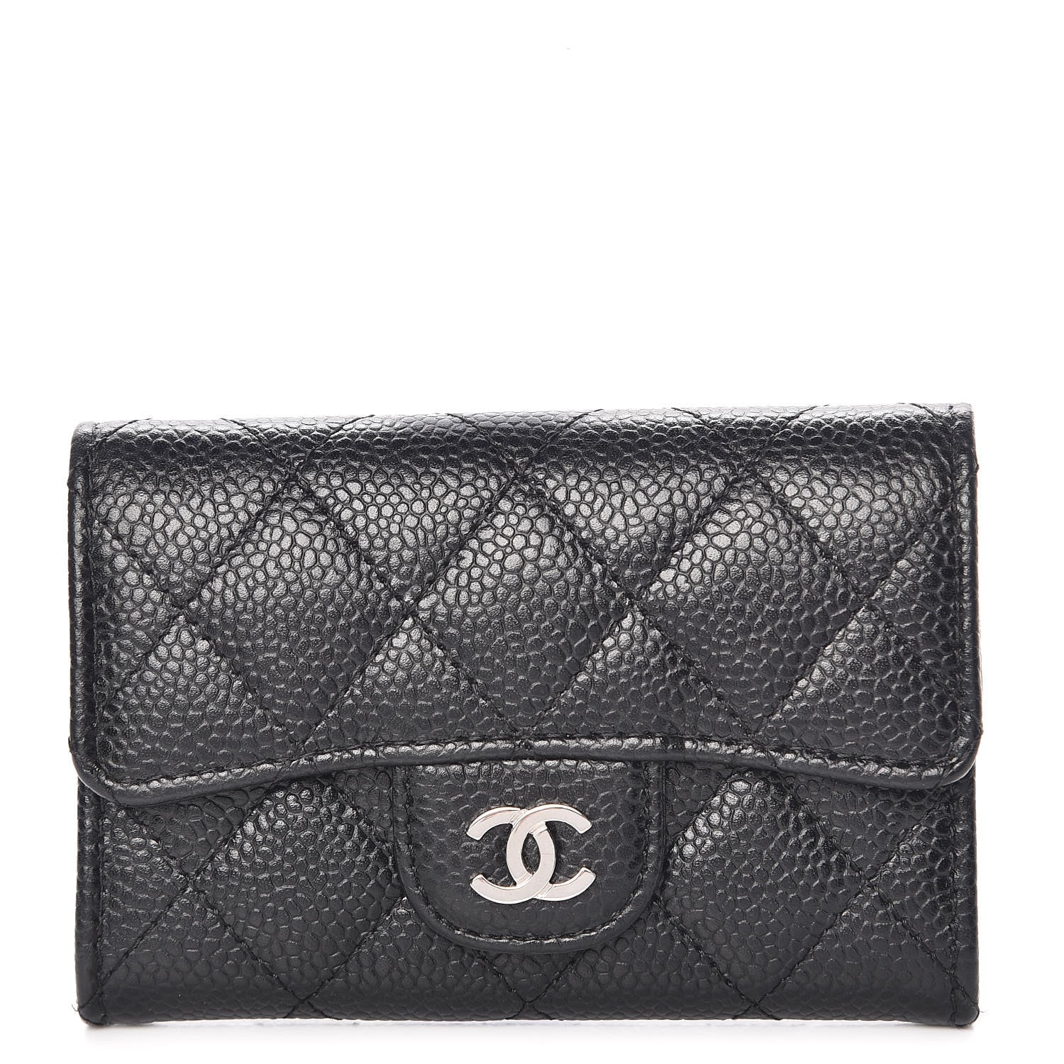 Chanel Caviar Quilted Flap Card Holder Black 1 of 9