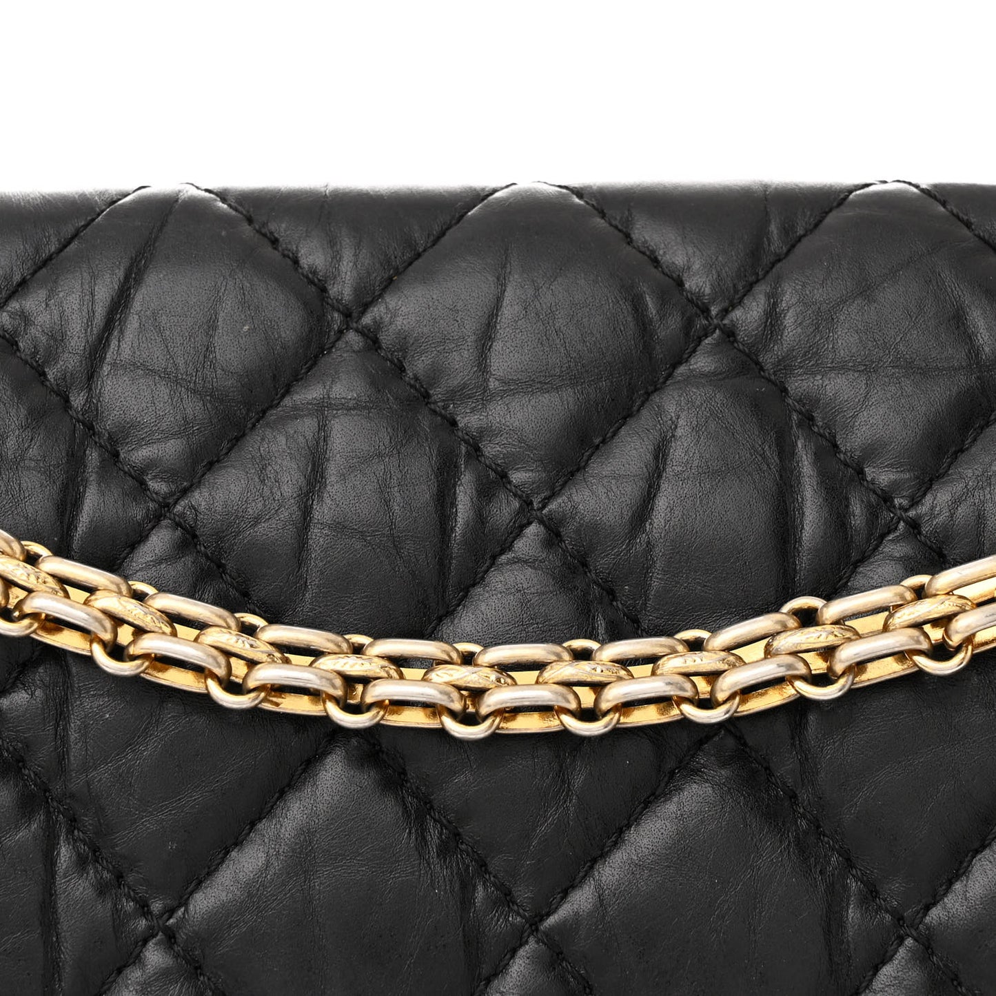 Aged Calfskin Quilted 2.55 Reissue 226 Flap Black