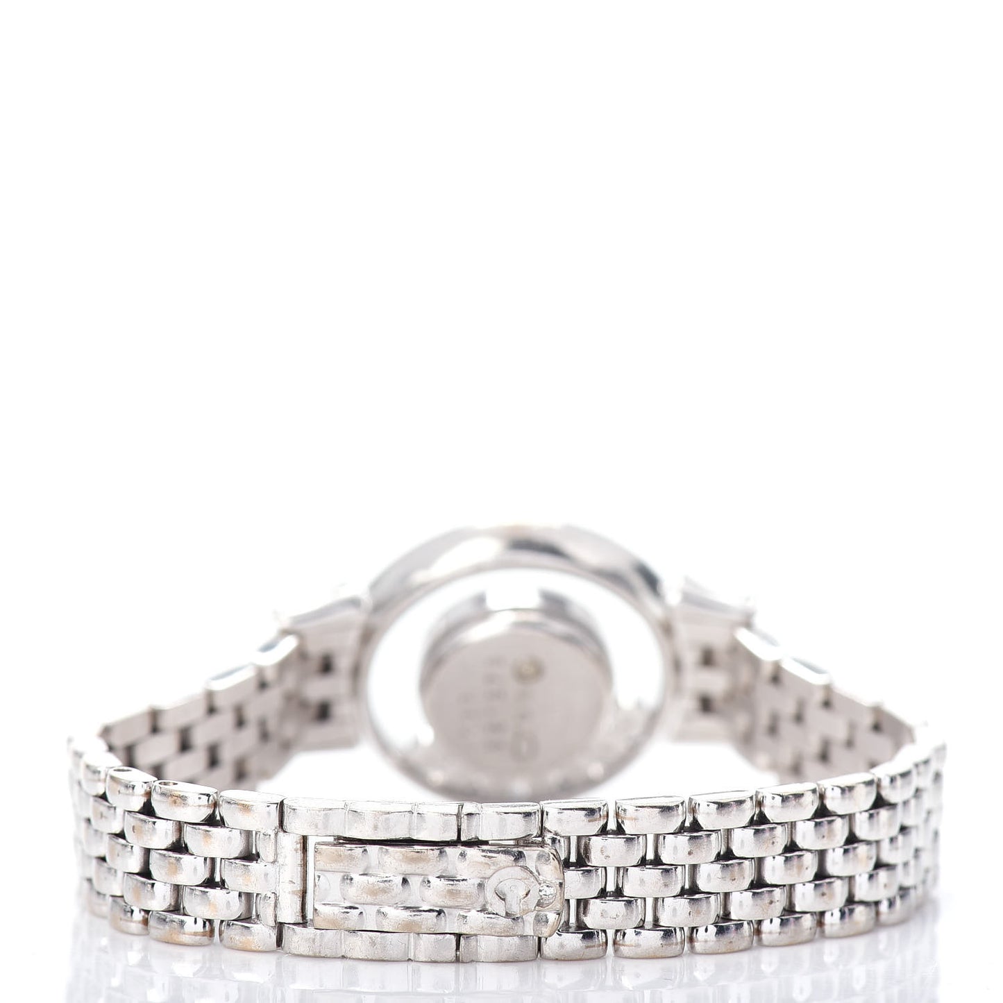 18K White Gold Diamond Pave Bezel 24mm Happy Diamonds Icons Bow Tie Quartz Watch