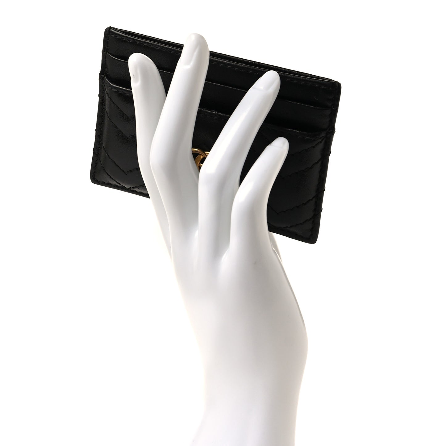Calfskin Matelasse GG Marmont Card Holder Black