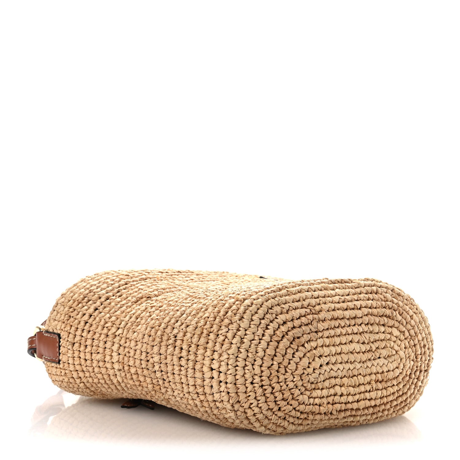 Loewe Calfskin Raffia Anagram Paulas Ibiza Pochette Bag Natural Tan 4 of 10