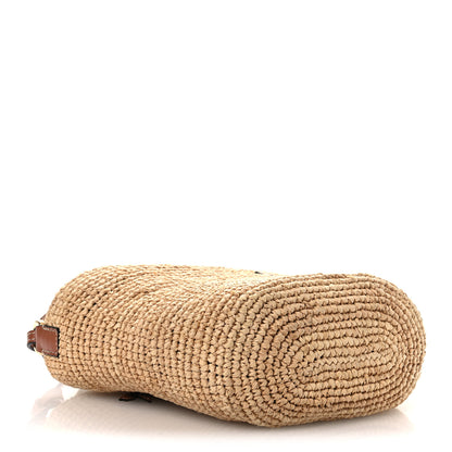Loewe Calfskin Raffia Anagram Paulas Ibiza Pochette Bag Natural Tan 4 of 10